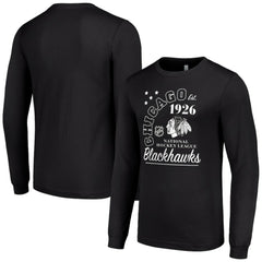 NHL Black Chicago Blackhawks Starter Arch City Theme Graphic Long Sleeve T-Shirt