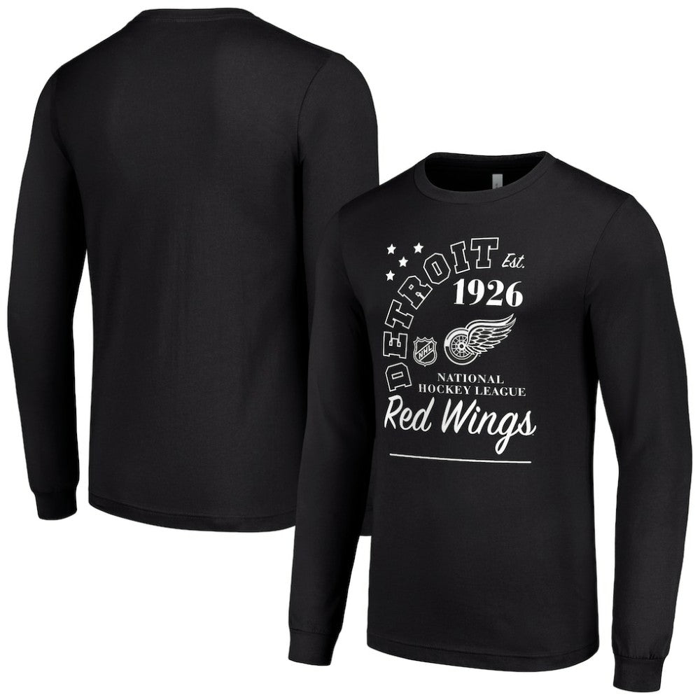 NHL Black Detroit Red Wings Starter Arch City Theme Graphic Long Sleeve T-Shirt