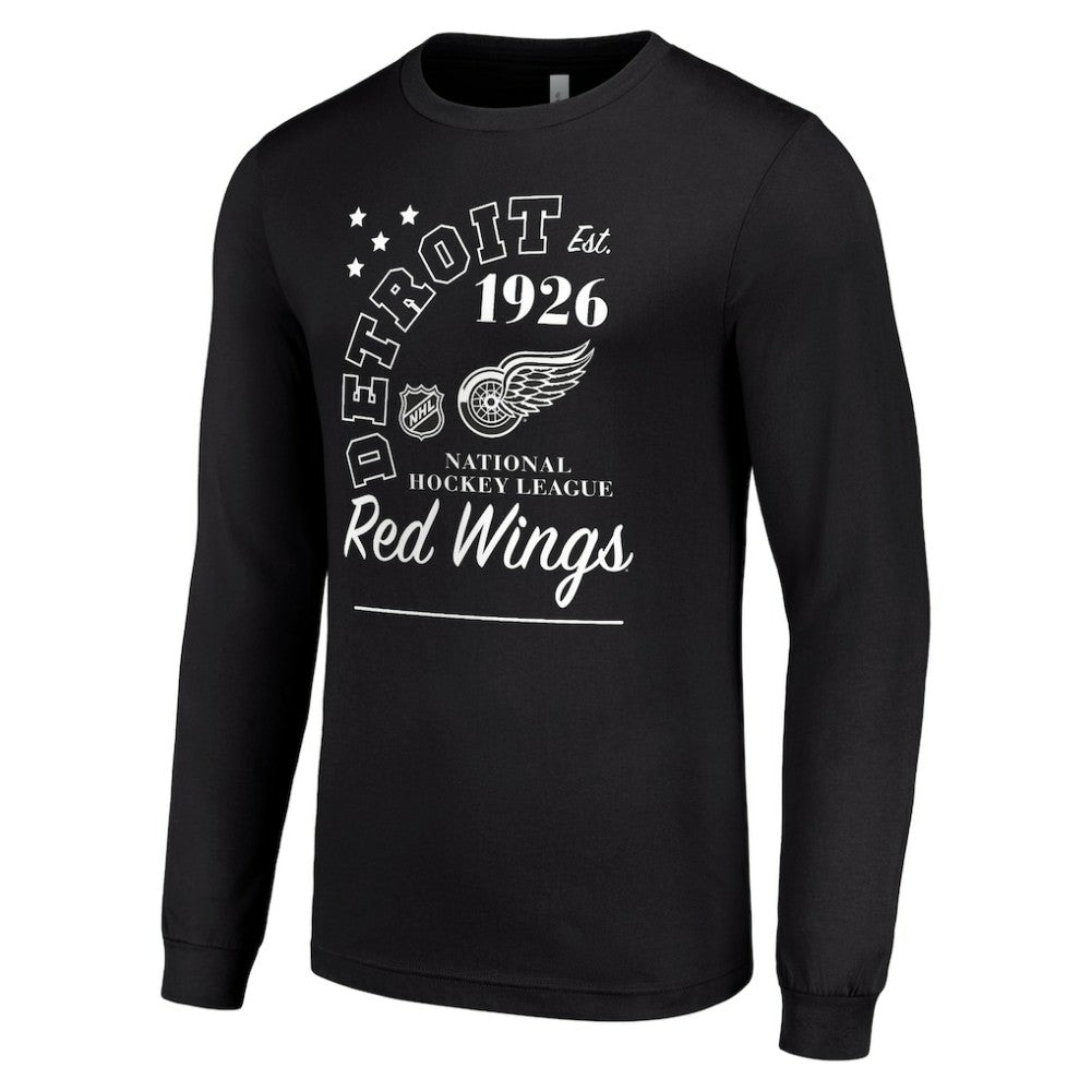 NHL Black Detroit Red Wings Starter Arch City Theme Graphic Long Sleeve T-Shirt
