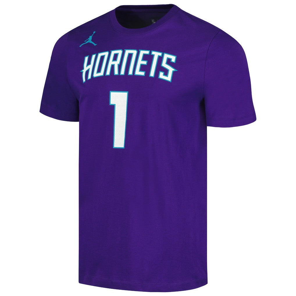 NBA LaMelo Ball Charlotte Hornets Jordan Brand 2022/23 Statement Edition Name & Number T-Shirt