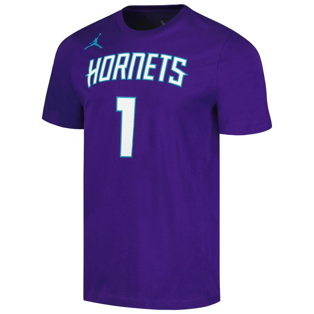 NBA LaMelo Ball Charlotte Hornets Jordan Brand 2022/23 Statement Edition Name & Number T-Shirt