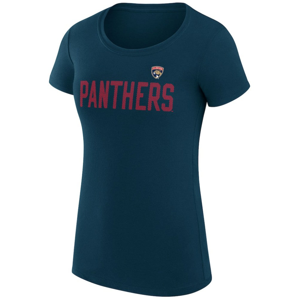 NHL Navy Florida Panthers G-III 4Her by Carl Banks Women's Super-Slim Fit Lightweight Dot Print Team T-Shirt