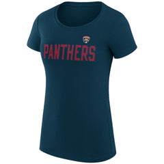 NHL Navy Florida Panthers G-III 4Her by Carl Banks Women's Super-Slim Fit Lightweight Dot Print Team T-Shirt