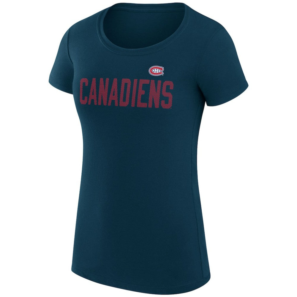 NHL Navy Montreal Canadiens G-III 4Her by Carl Banks Women's Super-Slim Fit Lightweight Dot Print Team T-Shirt