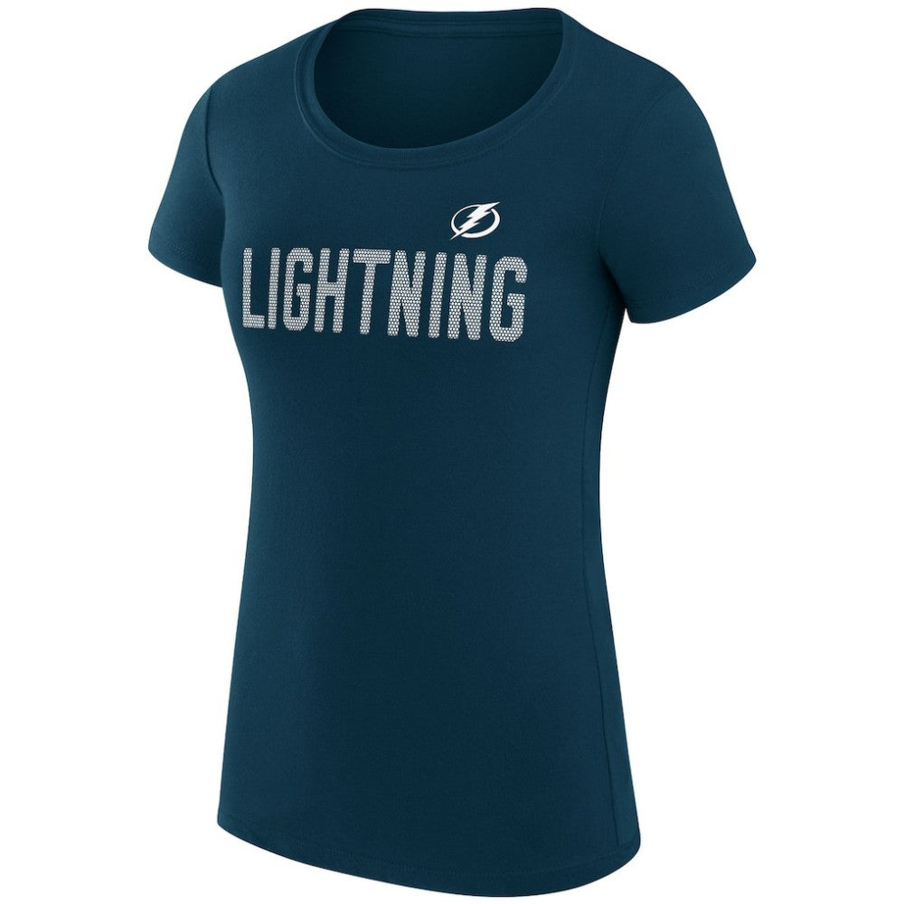 NHL Navy Tampa Bay Lightning G-III 4Her by Carl Banks Women's Super-Slim Fit Lightweight Dot Print Team T-Shirt