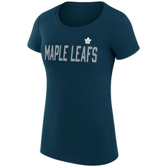 NHL Navy Toronto Maple Leafs G-III 4Her by Carl Banks Women's Super-Slim Fit Lightweight Dot Print Team T-Shirt
