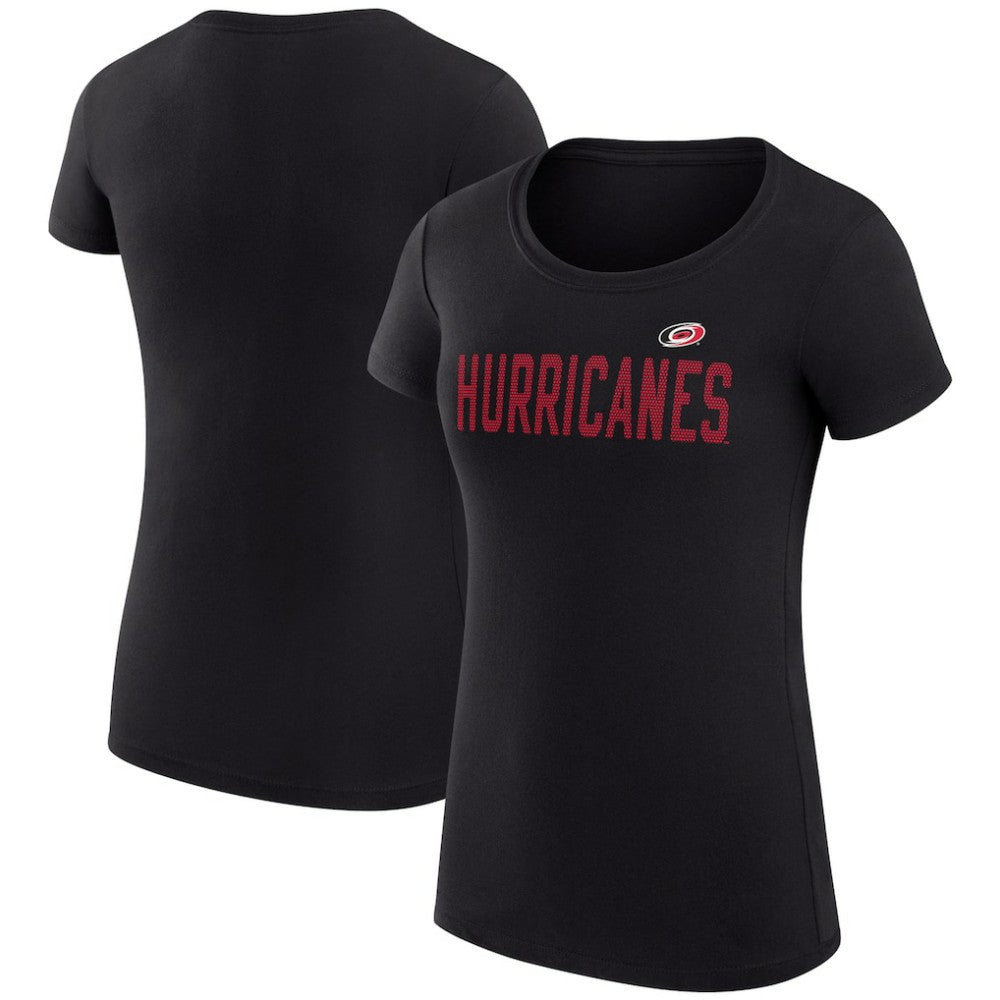 NHL Black Carolina Hurricanes G-III 4Her by Carl Banks Women's Super-Slim Fit Lightweight Dot Print Team T-Shirt