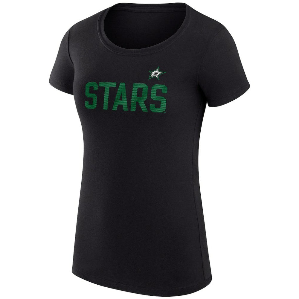 NHL Black Dallas Stars G-III 4Her by Carl Banks Women's Super-Slim Fit Lightweight Dot Print Team T-Shirt