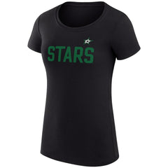 NHL Black Dallas Stars G-III 4Her by Carl Banks Women's Super-Slim Fit Lightweight Dot Print Team T-Shirt