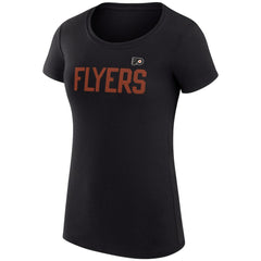 NHL Black Philadelphia Flyers G-III 4Her by Carl Banks Women's Super-Slim Fit Lightweight Dot Print Team T-Shirt