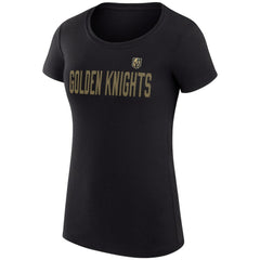NHL Black Vegas Golden Knights G-III 4Her by Carl Banks Women's Super-Slim Fit Lightweight Dot Print Team T-Shirt
