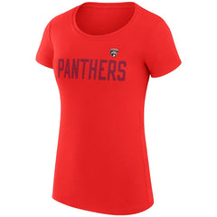 NHL Red Florida Panthers G-III 4Her by Carl Banks Women's Super-Slim Fit Lightweight Dot Print Team T-Shirt