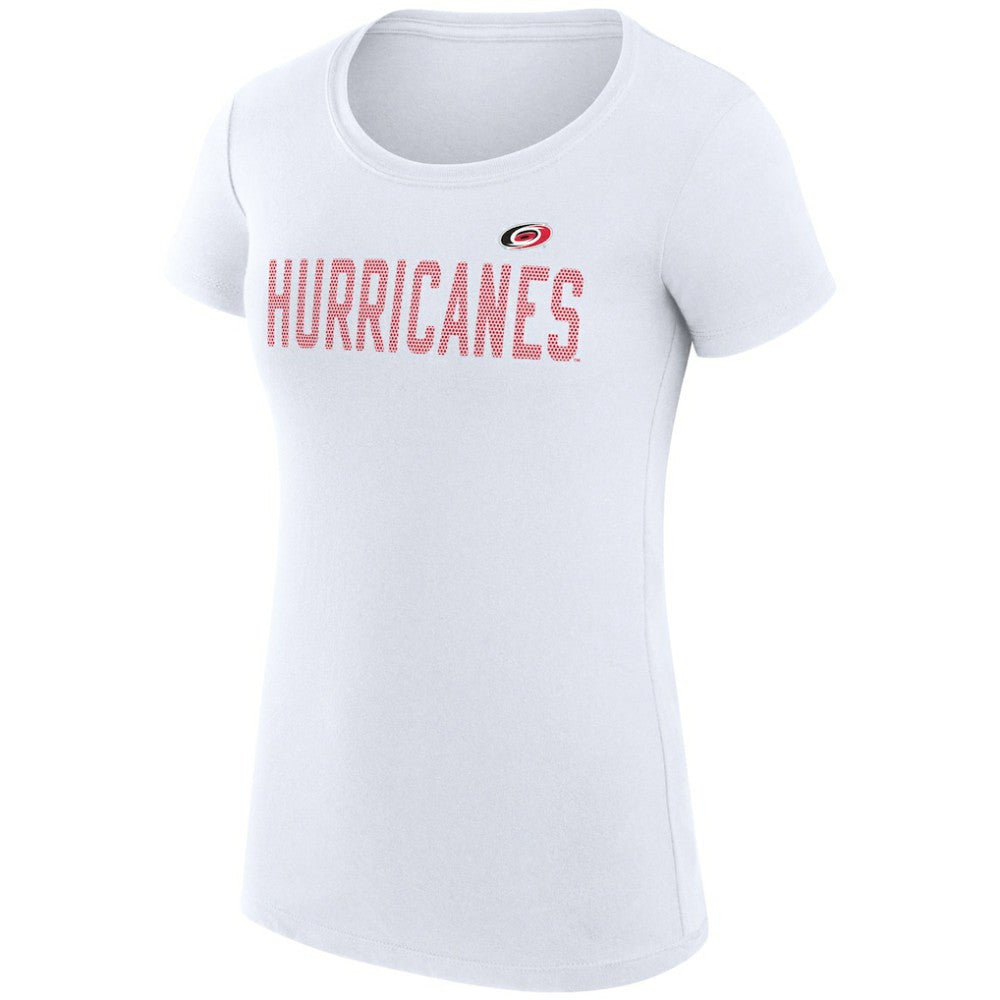 NHL White Carolina Hurricanes G-III 4Her by Carl Banks Women's Super-Slim Fit Lightweight Dot Print Team T-Shirt