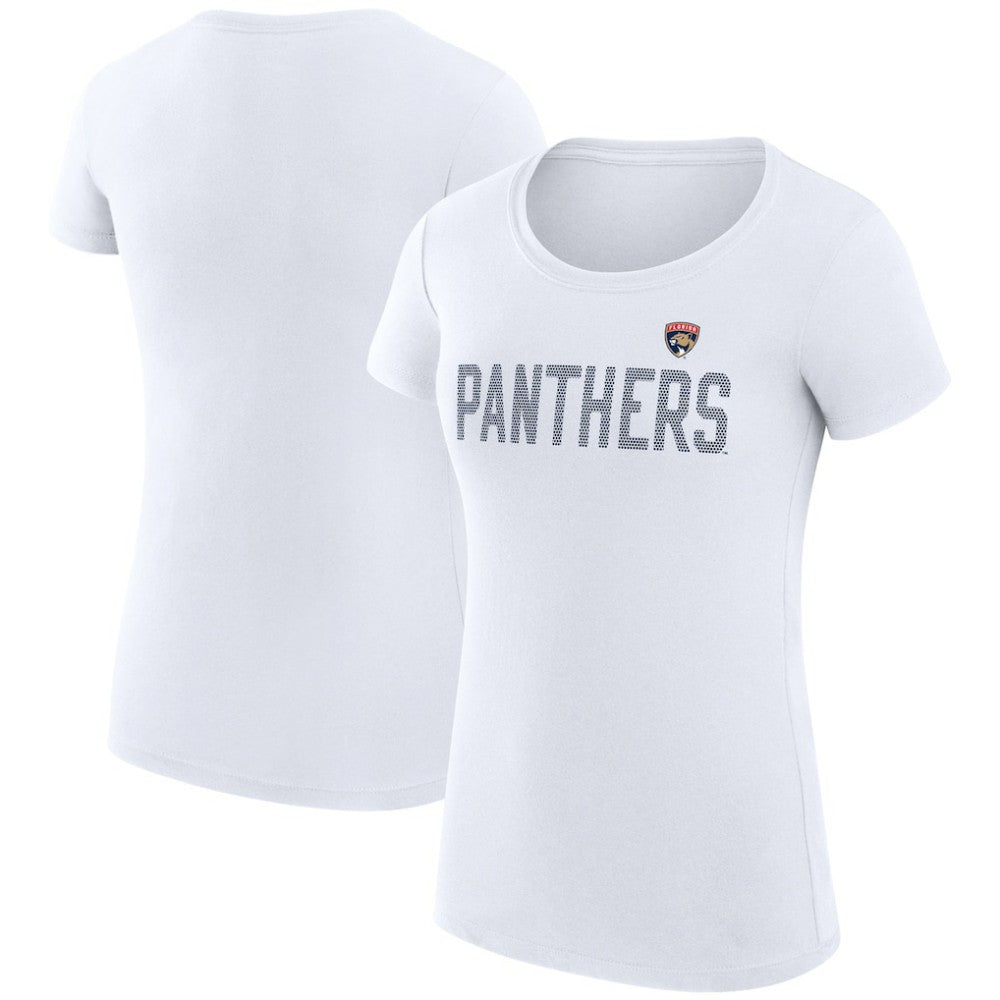 NHL White Florida Panthers G-III 4Her by Carl Banks Women's Super-Slim Fit Lightweight Dot Print Team T-Shirt