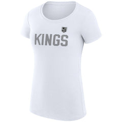 NHL White Los Angeles Kings G-III 4Her by Carl Banks Women's Super-Slim Fit Lightweight Dot Print Team T-Shirt