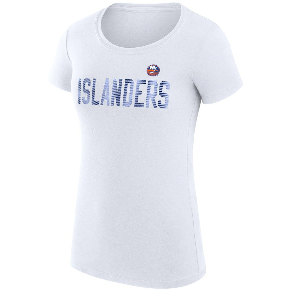 NHL White New York Islanders G-III 4Her by Carl Banks Women's Super-Slim Fit Lightweight Dot Print Team T-Shirt
