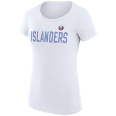 NHL White New York Islanders G-III 4Her by Carl Banks Women's Super-Slim Fit Lightweight Dot Print Team T-Shirt