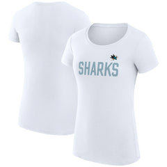 NHL White San Jose Sharks G-III 4Her by Carl Banks Women's Super-Slim Fit Lightweight Dot Print Team T-Shirt