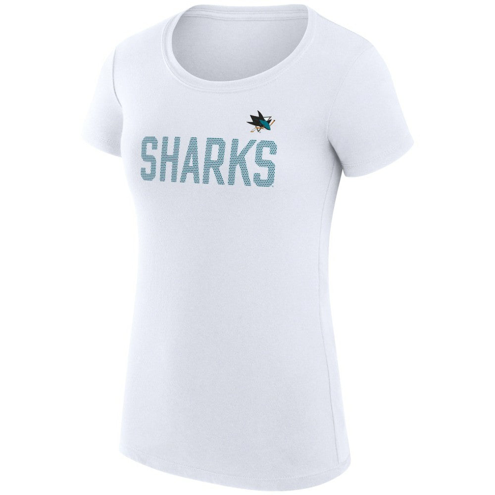 NHL White San Jose Sharks G-III 4Her by Carl Banks Women's Super-Slim Fit Lightweight Dot Print Team T-Shirt
