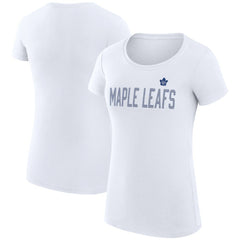 NHL White Toronto Maple Leafs G-III 4Her by Carl Banks Women's Super-Slim Fit Lightweight Dot Print Team T-Shirt