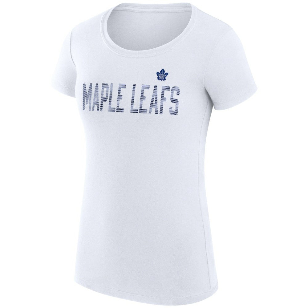NHL White Toronto Maple Leafs G-III 4Her by Carl Banks Women's Super-Slim Fit Lightweight Dot Print Team T-Shirt