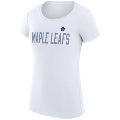 NHL White Toronto Maple Leafs G-III 4Her by Carl Banks Women's Super-Slim Fit Lightweight Dot Print Team T-Shirt