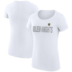 NHL White Vegas Golden Knights G-III 4Her by Carl Banks Women's Super-Slim Fit Lightweight Dot Print Team T-Shirt