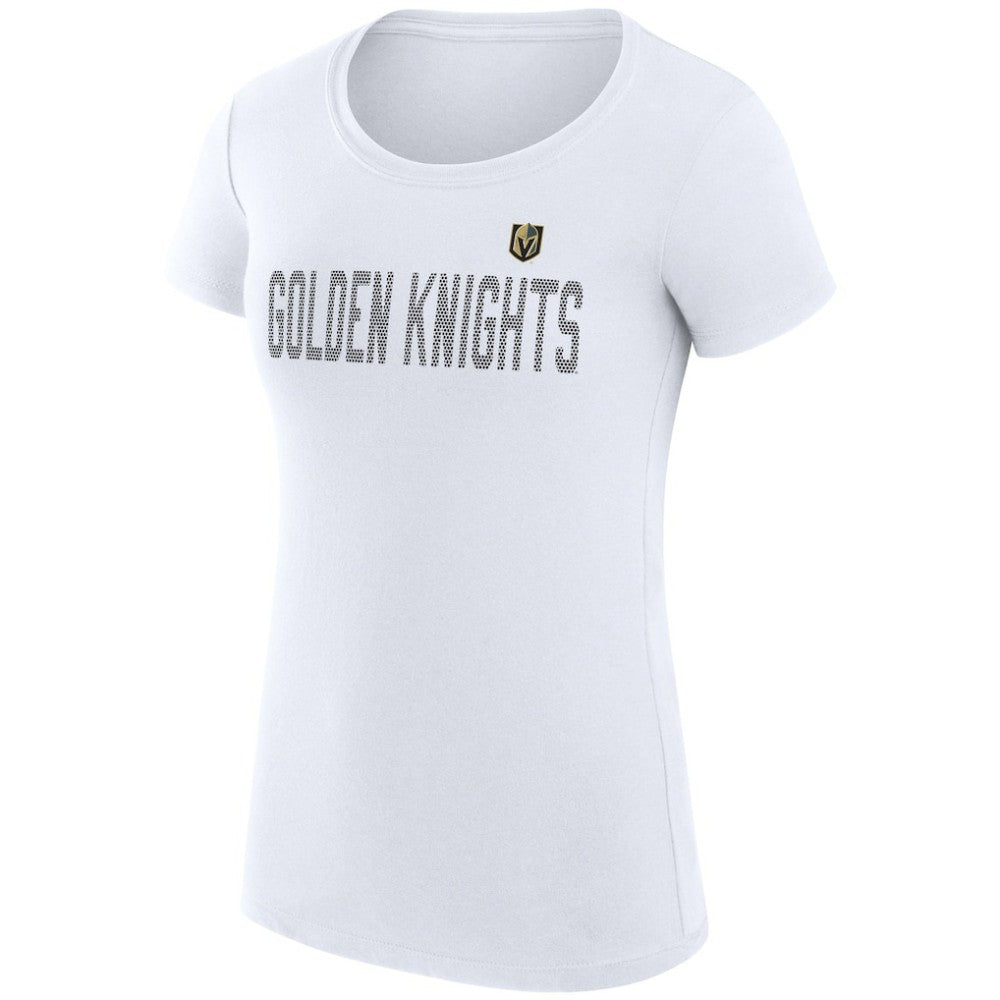 NHL White Vegas Golden Knights G-III 4Her by Carl Banks Women's Super-Slim Fit Lightweight Dot Print Team T-Shirt