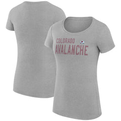 NHL Heather Gray Colorado Avalanche G-III 4Her by Carl Banks Women's Super-Slim Fit Lightweight Dot Print Team T-Shirt