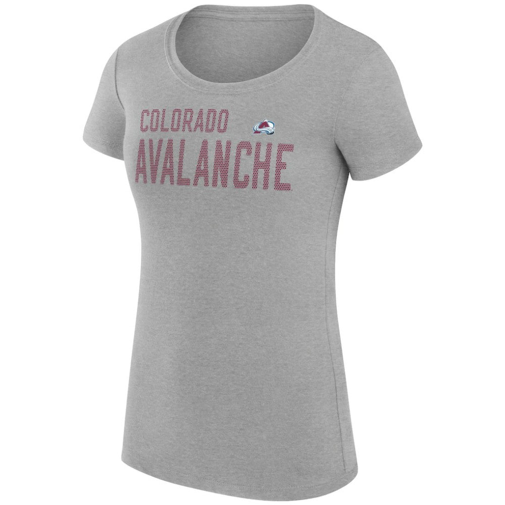 NHL Heather Gray Colorado Avalanche G-III 4Her by Carl Banks Women's Super-Slim Fit Lightweight Dot Print Team T-Shirt