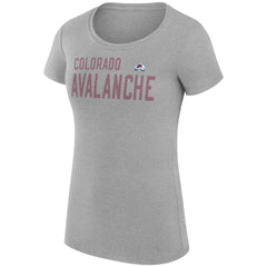 NHL Heather Gray Colorado Avalanche G-III 4Her by Carl Banks Women's Super-Slim Fit Lightweight Dot Print Team T-Shirt