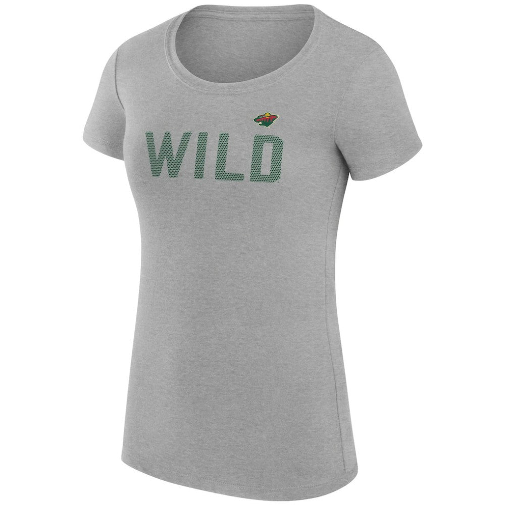 NHL Heather Gray Minnesota Wild G-III 4Her by Carl Banks Women's Super-Slim Fit Lightweight Dot Print Team T-Shirt