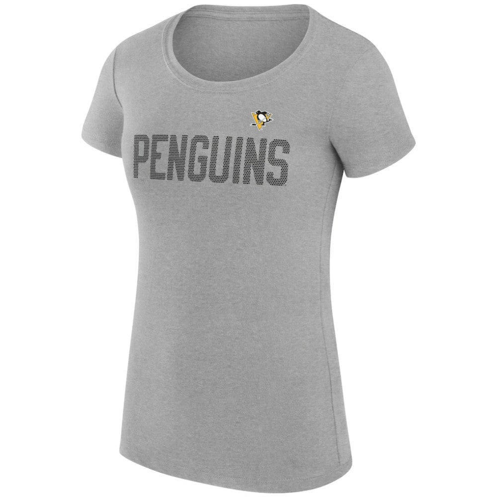 NHL Heather Gray Pittsburgh Penguins G-III 4Her by Carl Banks Women's Super-Slim Fit Lightweight Dot Print Team T-Shirt