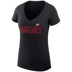 NHL Black Carolina Hurricanes G-III 4Her by Carl Banks Women's Super-Slim Fit Lightweight Dot Print Team V-Neck T-Shirt