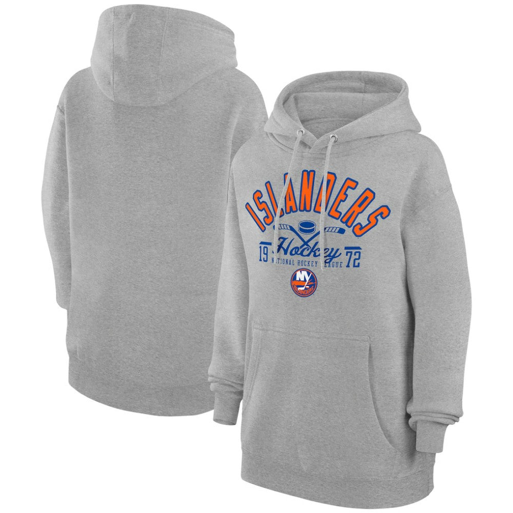 NHL Heather Gray New York Islanders Starter Puck Pullover Hoodie