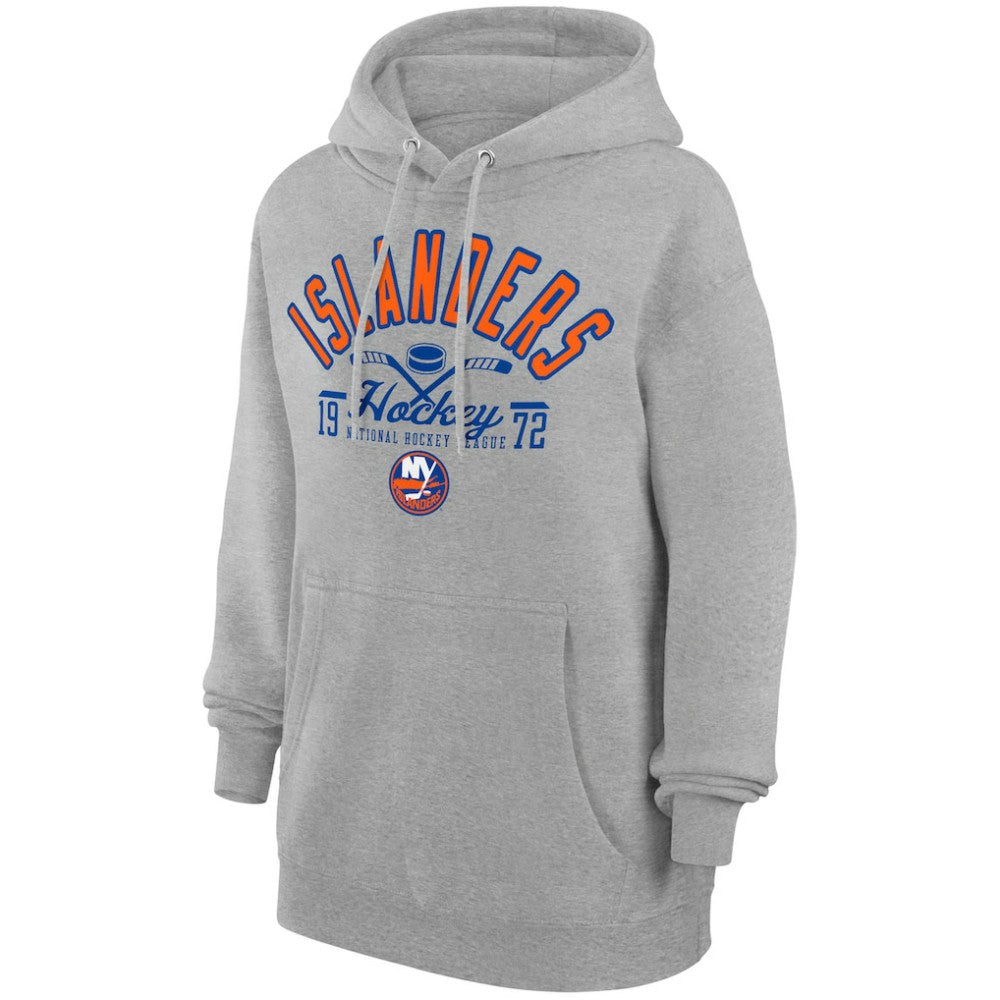 NHL Heather Gray New York Islanders Starter Puck Pullover Hoodie