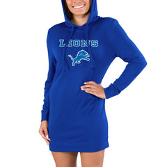 Concepts Sport Women's Gather Long Sleeve Hoodie Nightshirt - Detroit Lions