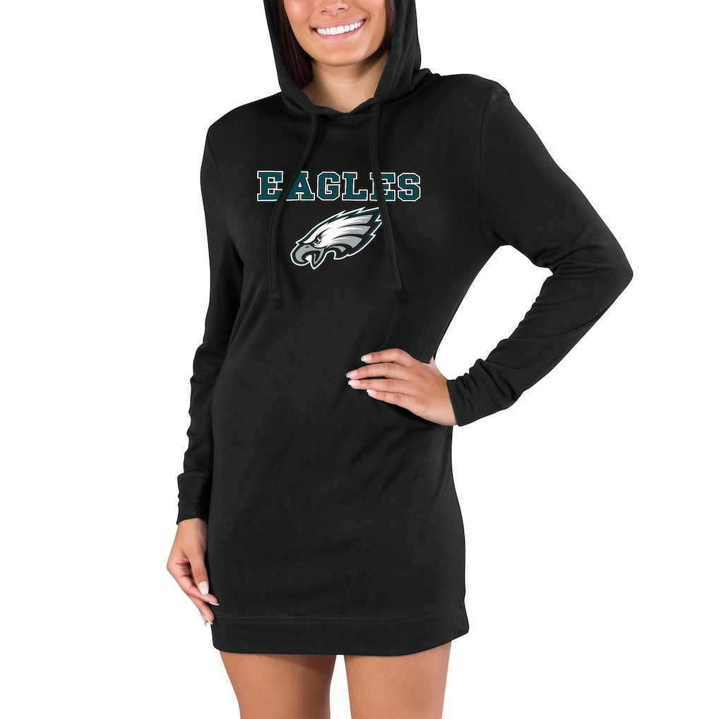 Concepts Sport Women's Gather Long Sleeve Hoodie Nightshirt - Philadelphia Eagles