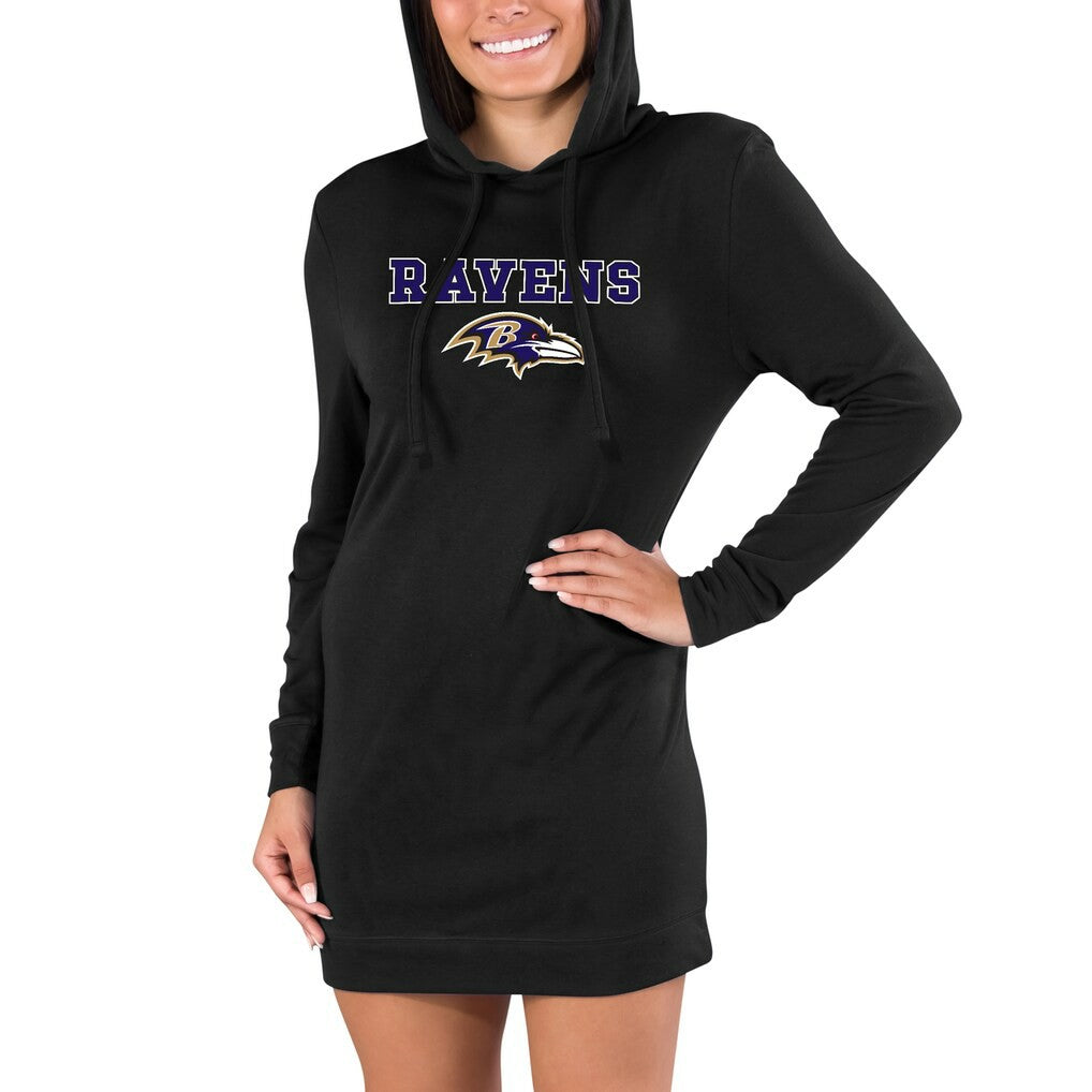 Concepts Sport Women's Gather Long Sleeve Hoodie Nightshirt - Baltimore Ravens