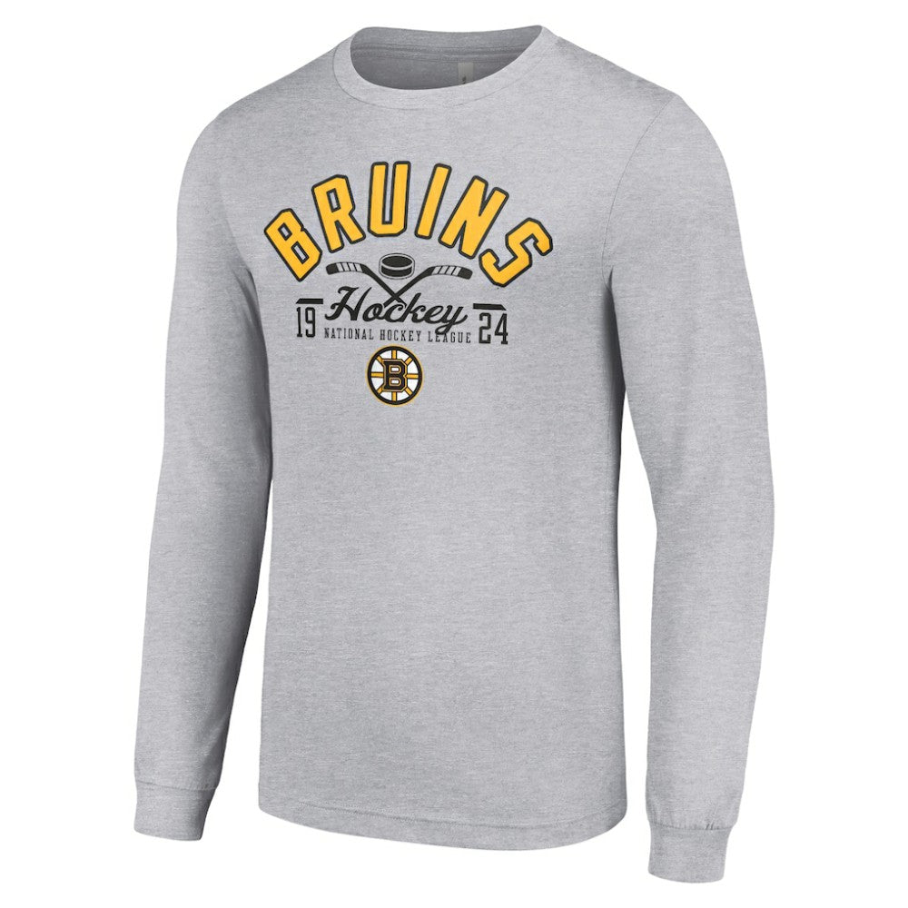 NHL Heather Gray Boston Bruins Starter Puck Long Sleeve T-Shirt
