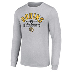 NHL Heather Gray Boston Bruins Starter Puck Long Sleeve T-Shirt