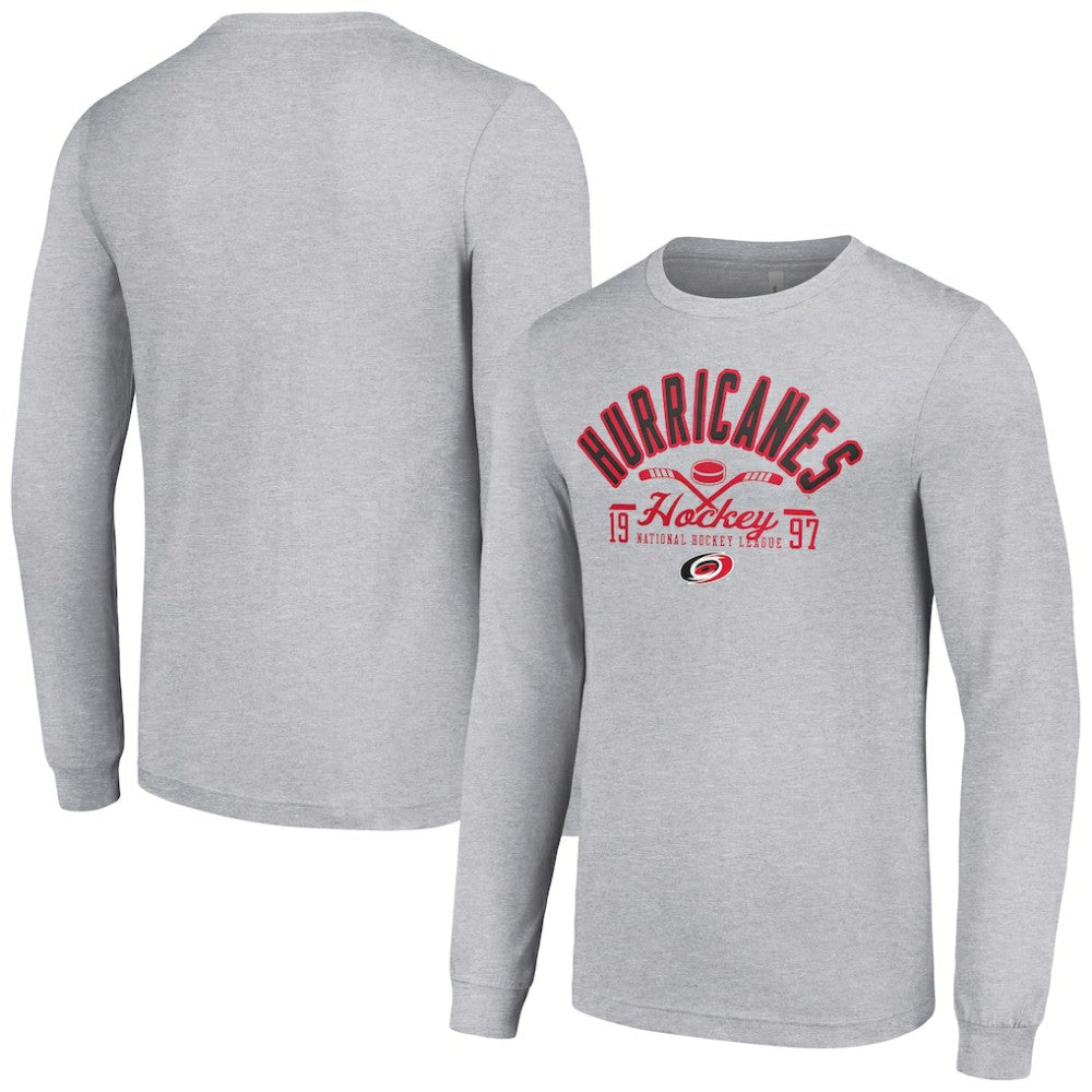 NHL Heather Gray Carolina Hurricanes Starter Puck Long Sleeve T-Shirt
