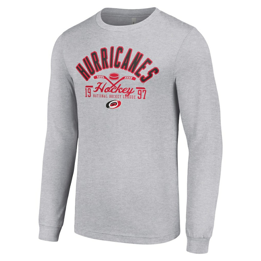NHL Heather Gray Carolina Hurricanes Starter Puck Long Sleeve T-Shirt
