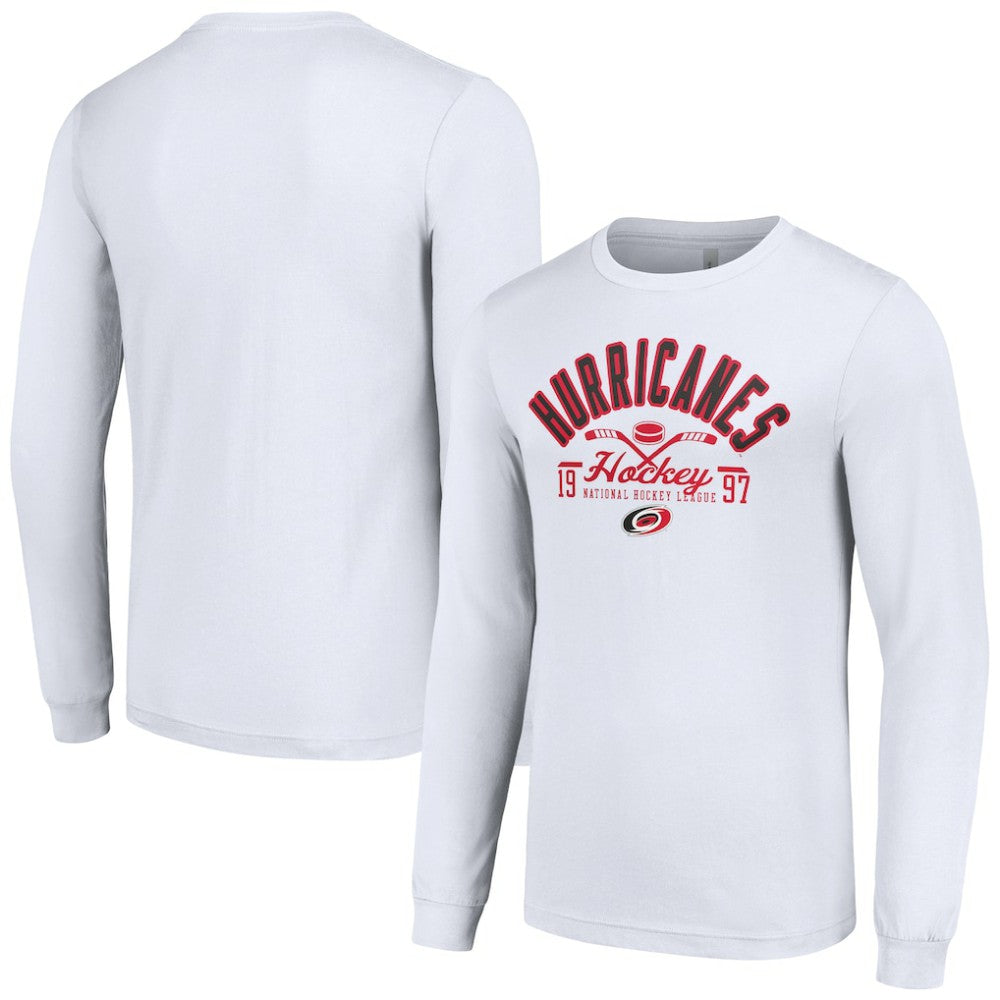 NHL White Carolina Hurricanes Starter Puck Long Sleeve T-Shirt
