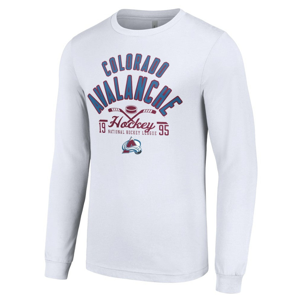 NHL White Colorado Avalanche Starter Puck Long Sleeve T-Shirt