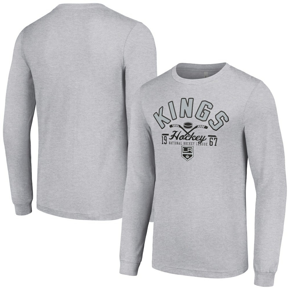 NHL Heather Gray Los Angeles Kings Starter Puck Long Sleeve T-Shirt