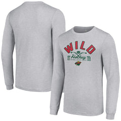 NHL Heather Gray Minnesota Wild Starter Puck Long Sleeve T-Shirt