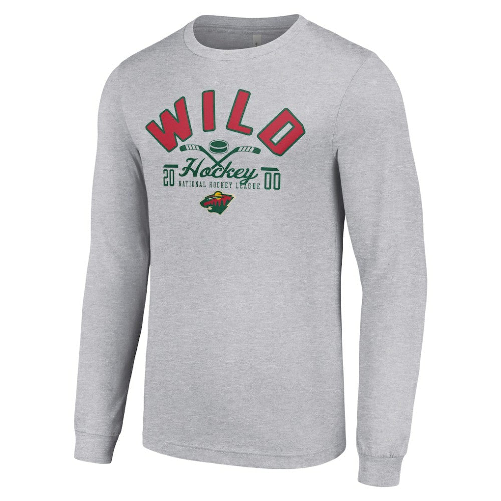 NHL Heather Gray Minnesota Wild Starter Puck Long Sleeve T-Shirt