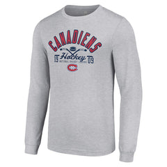 NHL Heather Gray Montreal Canadiens Starter Puck Long Sleeve T-Shirt