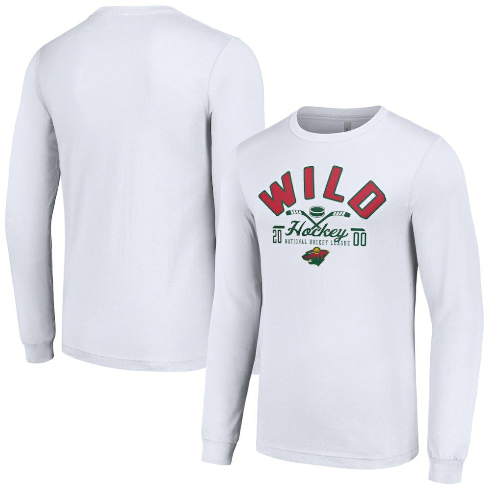 NHL White Minnesota Wild Starter Puck Long Sleeve T-Shirt